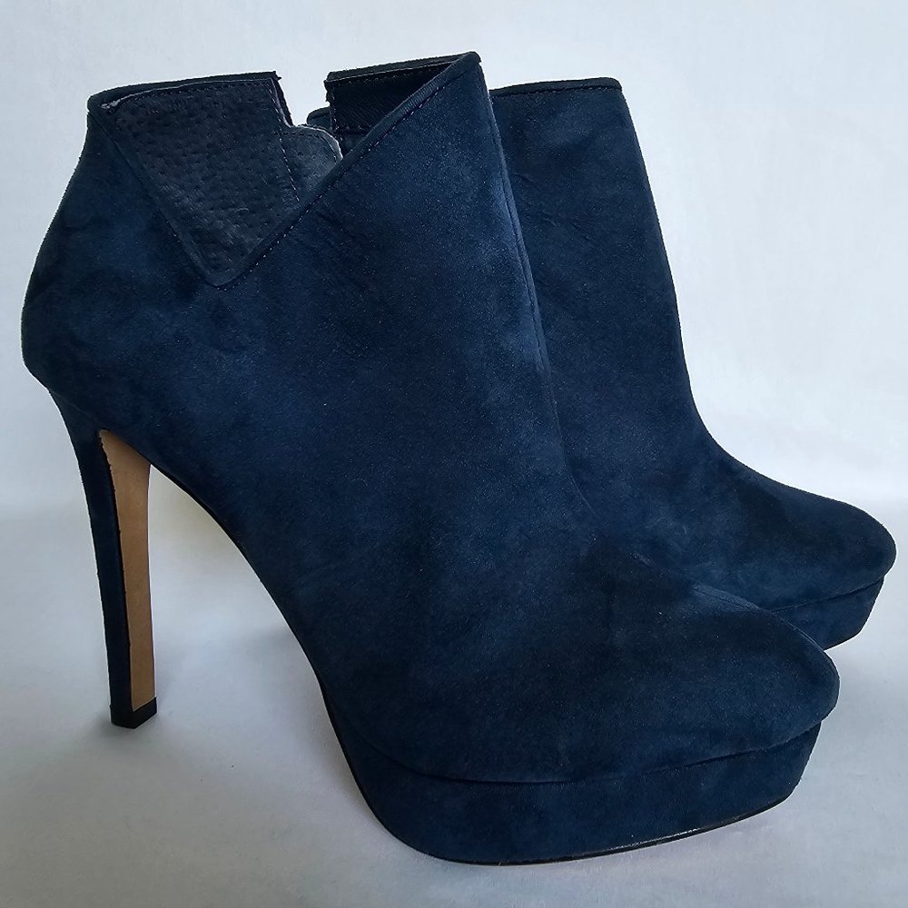 Midnight Teal 4.5" Stiletto Platform Booties by Jessica Simpson